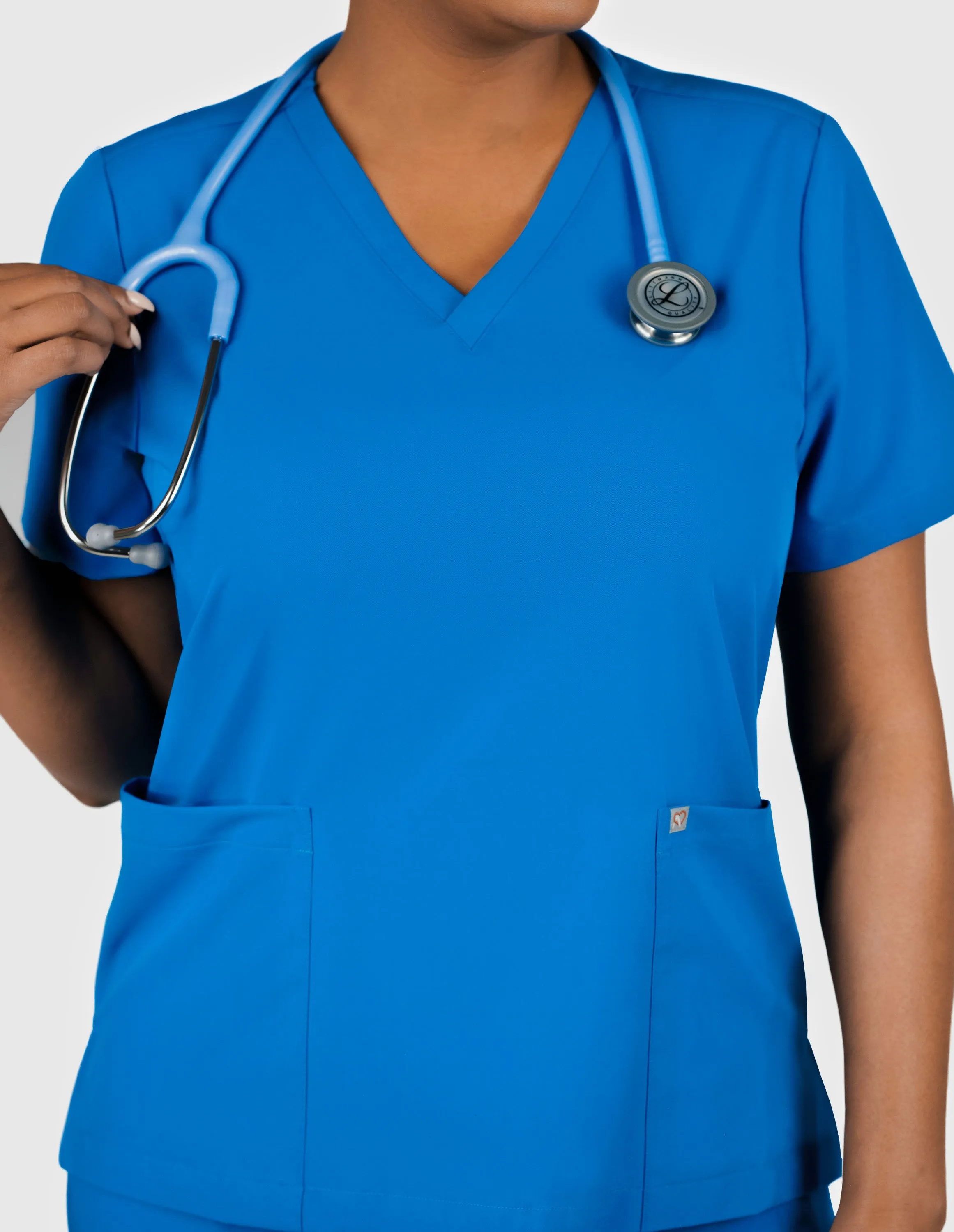 Iris Five-Pocket Women's Royal Blue Scrub Top sold by Create Amor product image thumbnail 4