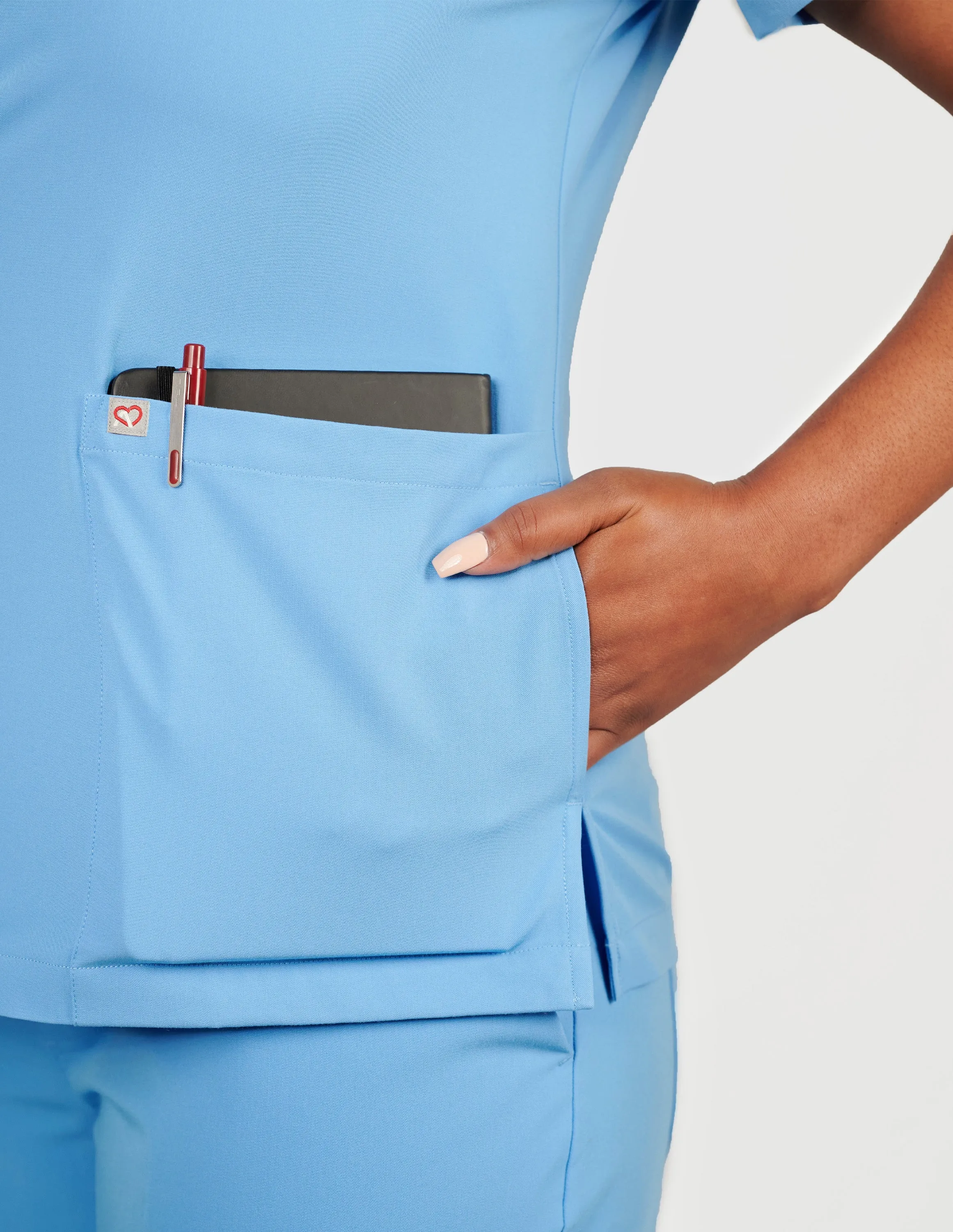 Iris Five-Pocket Women's Ceil Blue Scrub Top sold by Create Amor product image thumbnail 3