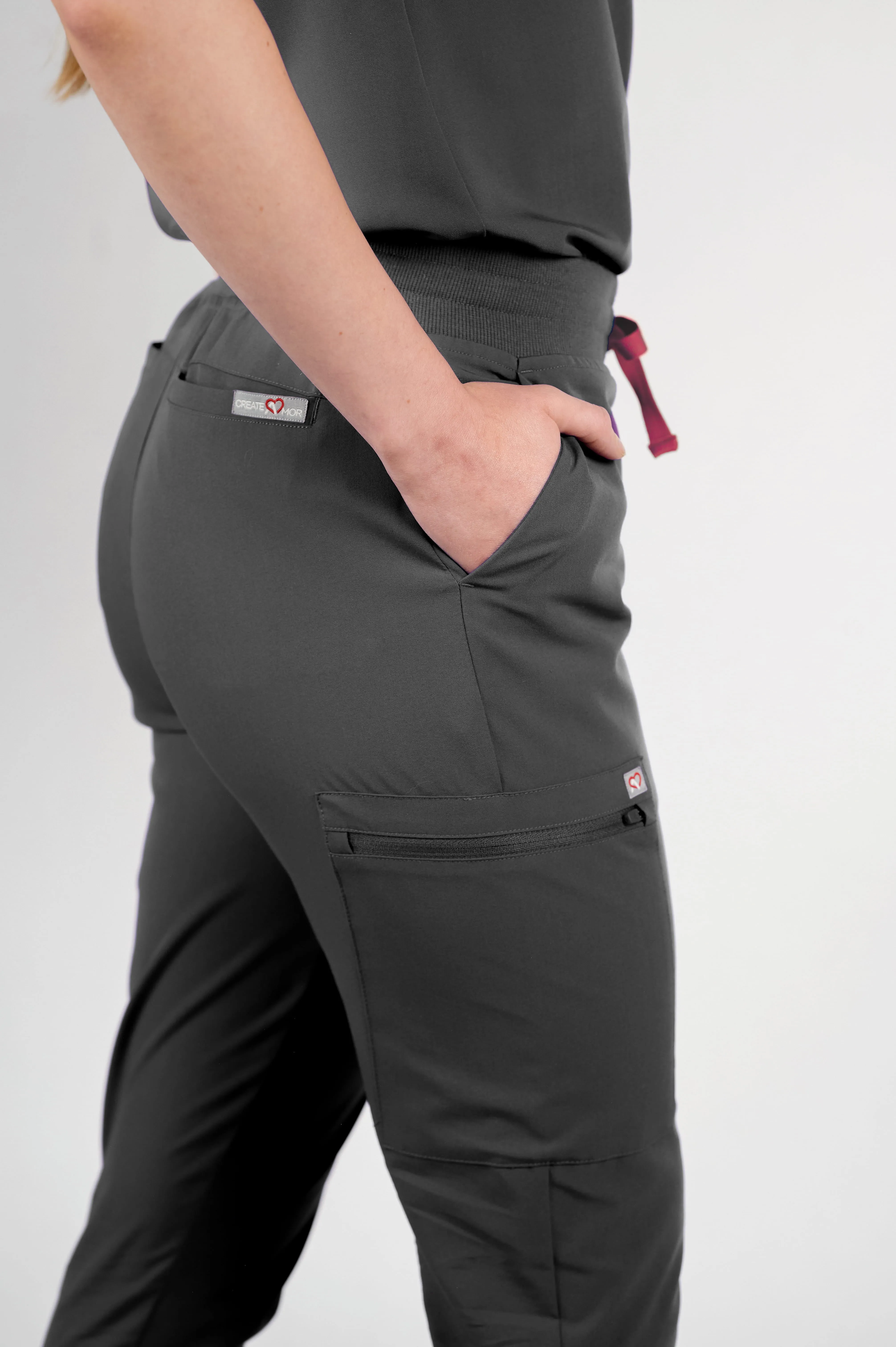 Ivy Jogger Women's Pewter Scrub Pants sold by Create Amor product image thumbnail 2