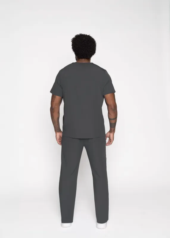 Paris One-Pocket Men's Pewter Scrub Top sold by Create Amor