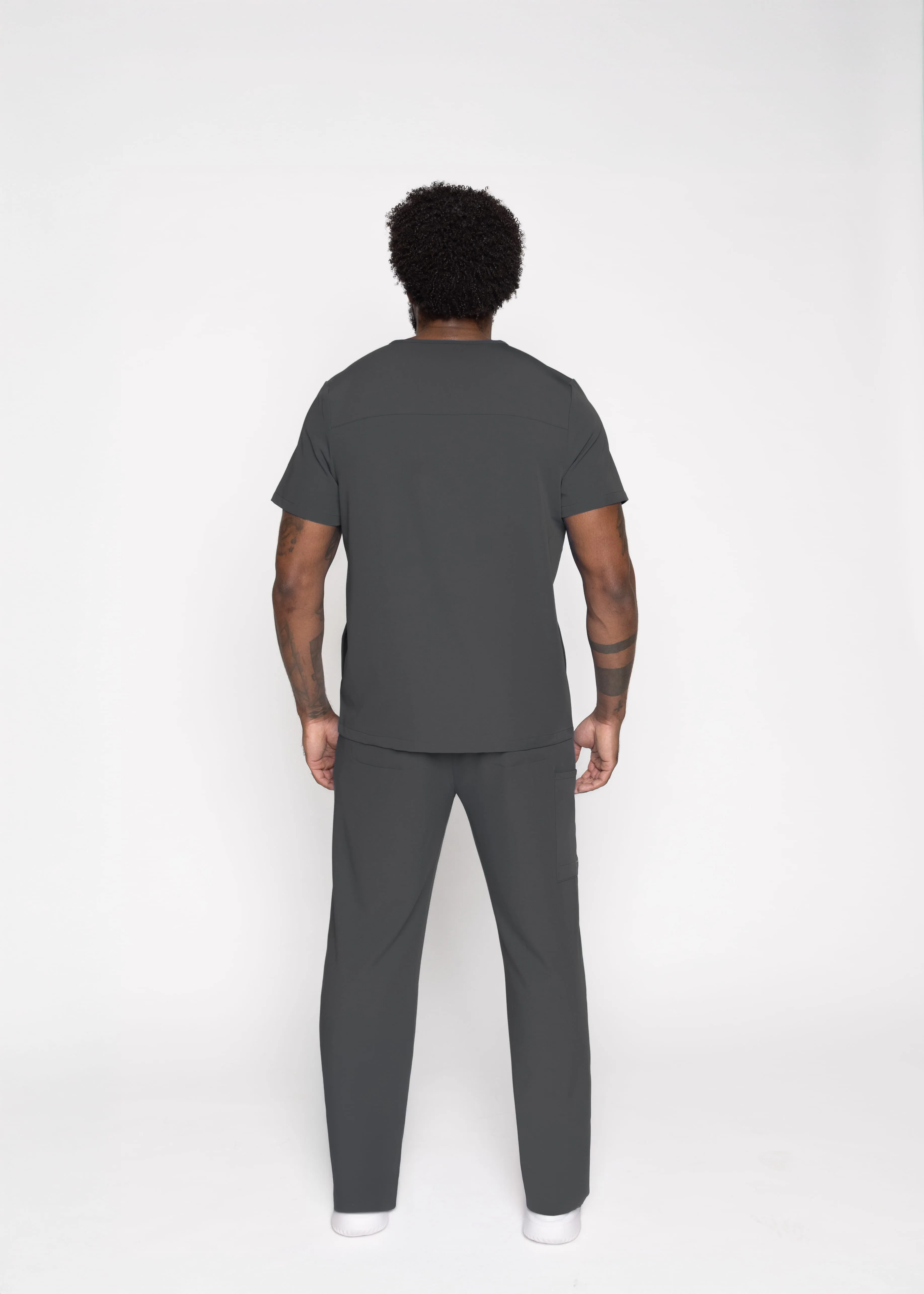 Paris One-Pocket Men's Pewter Scrub Top sold by Create Amor