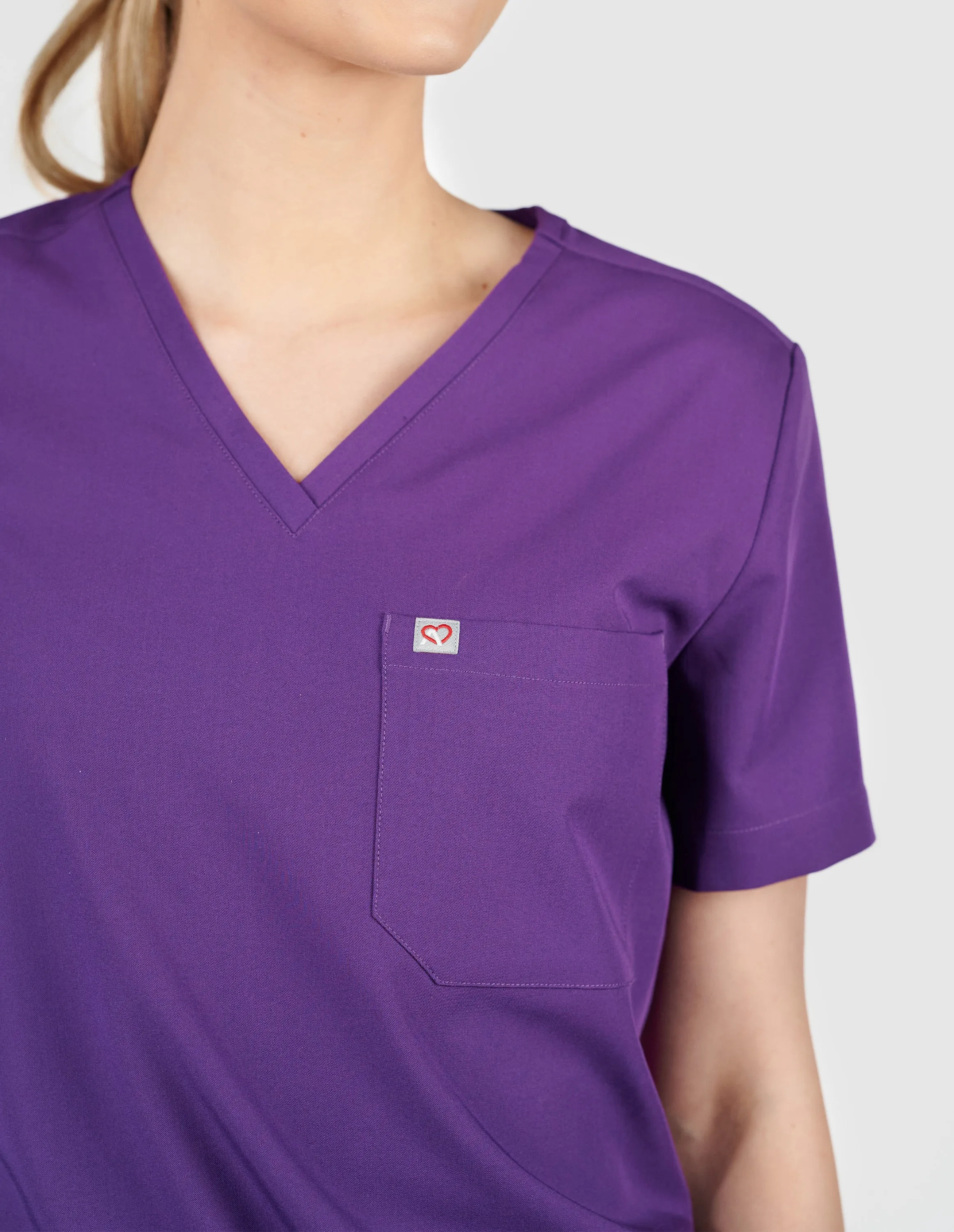 Rose One-Pocket Womens Purple Scrub Top sold by Create Amor product image thumbnail 3