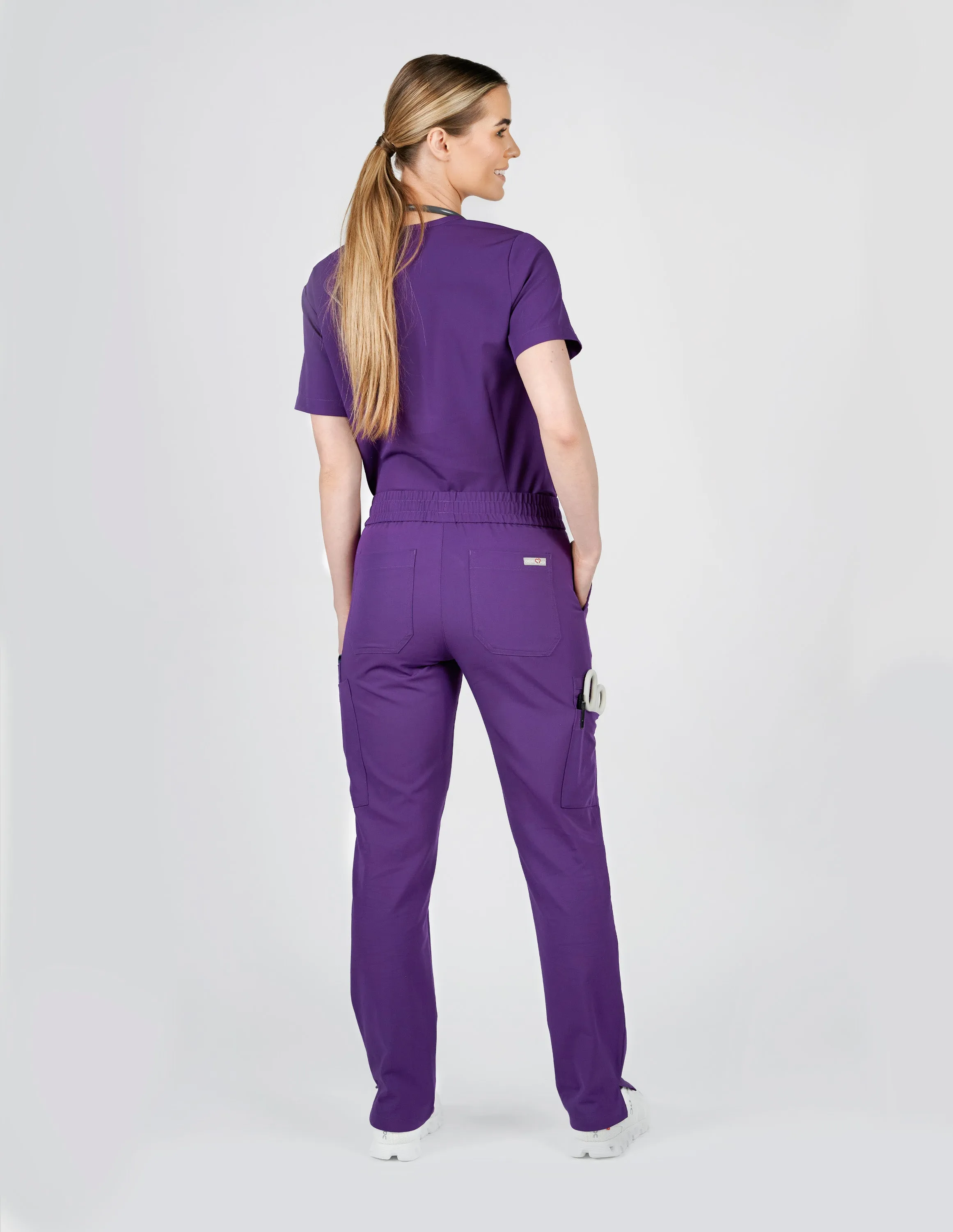 Rose One-Pocket Womens Purple Scrub Top sold by Create Amor product image thumbnail 4
