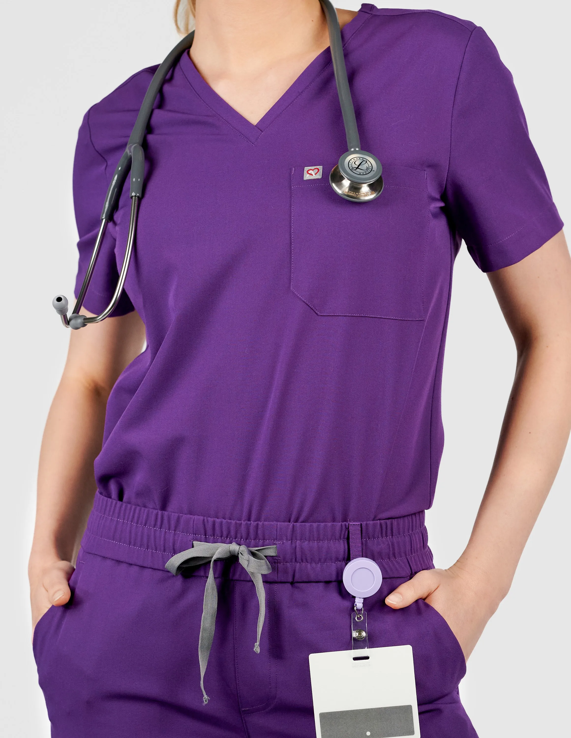Rose One-Pocket Womens Purple Scrub Top sold by Create Amor product image thumbnail 5