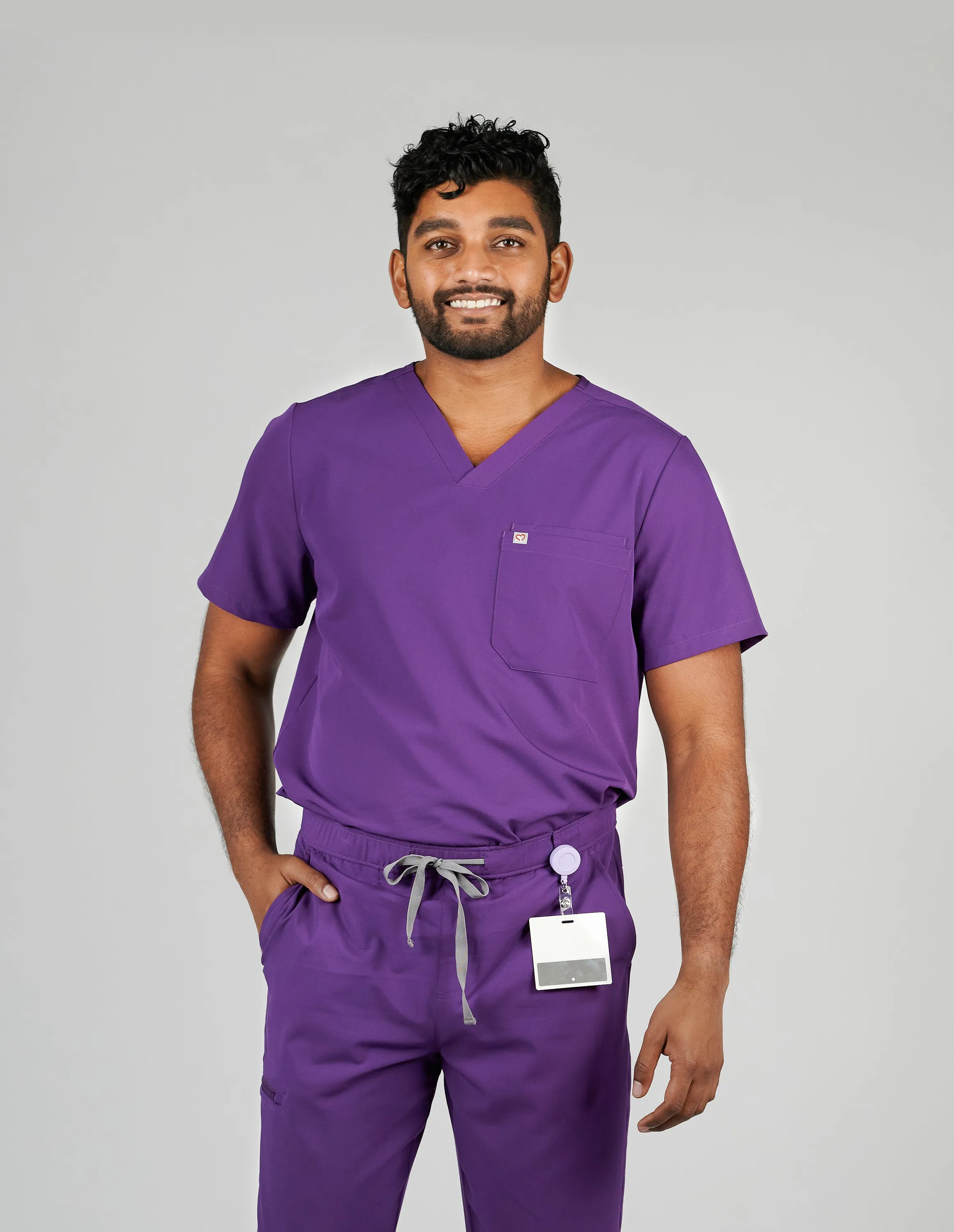 Paris One-Pocket Men's Purple Scrub Top sold by Create Amor product image thumbnail 5