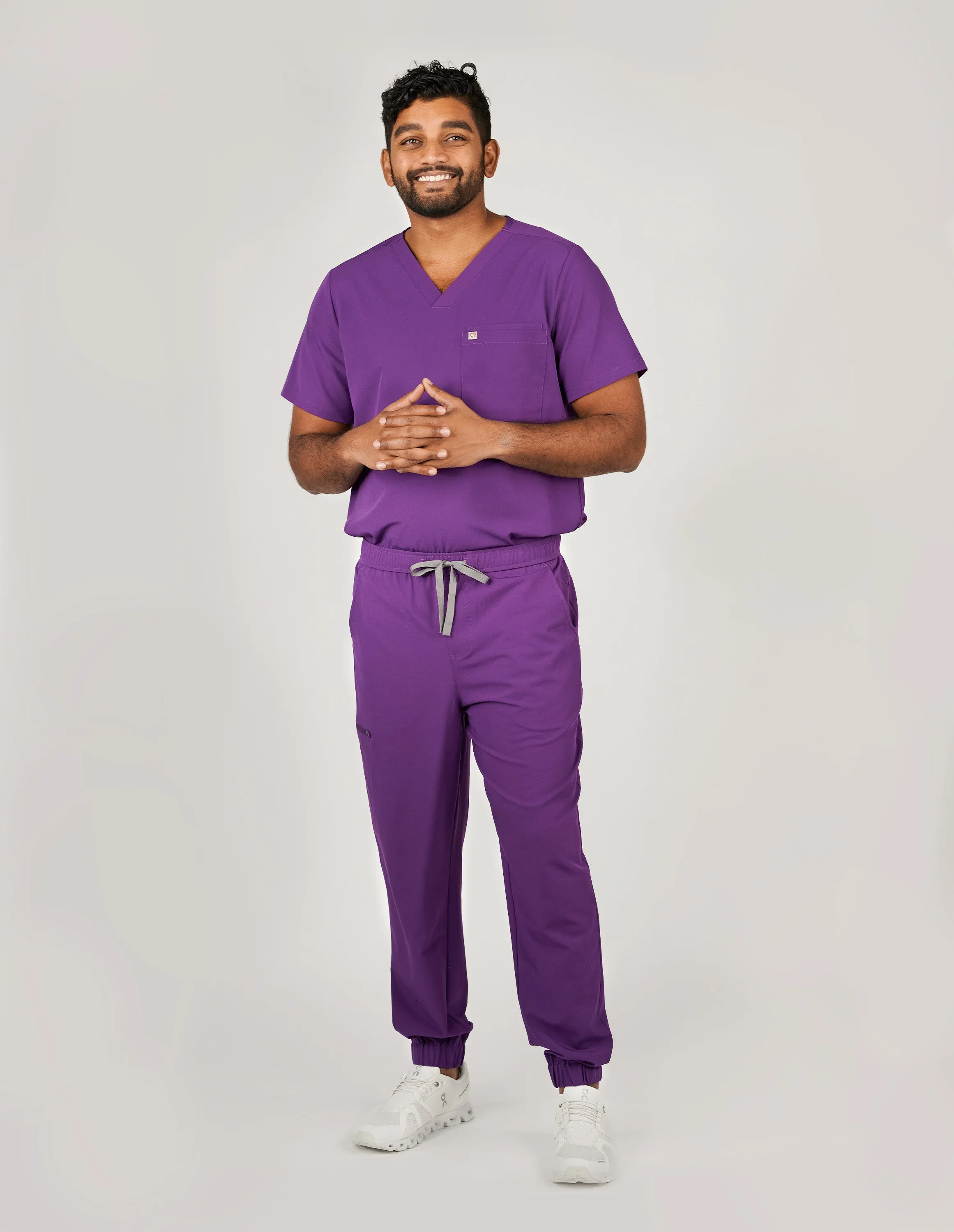 Paris One-Pocket Men's Purple Scrub Top sold by Create Amor product image thumbnail 2
