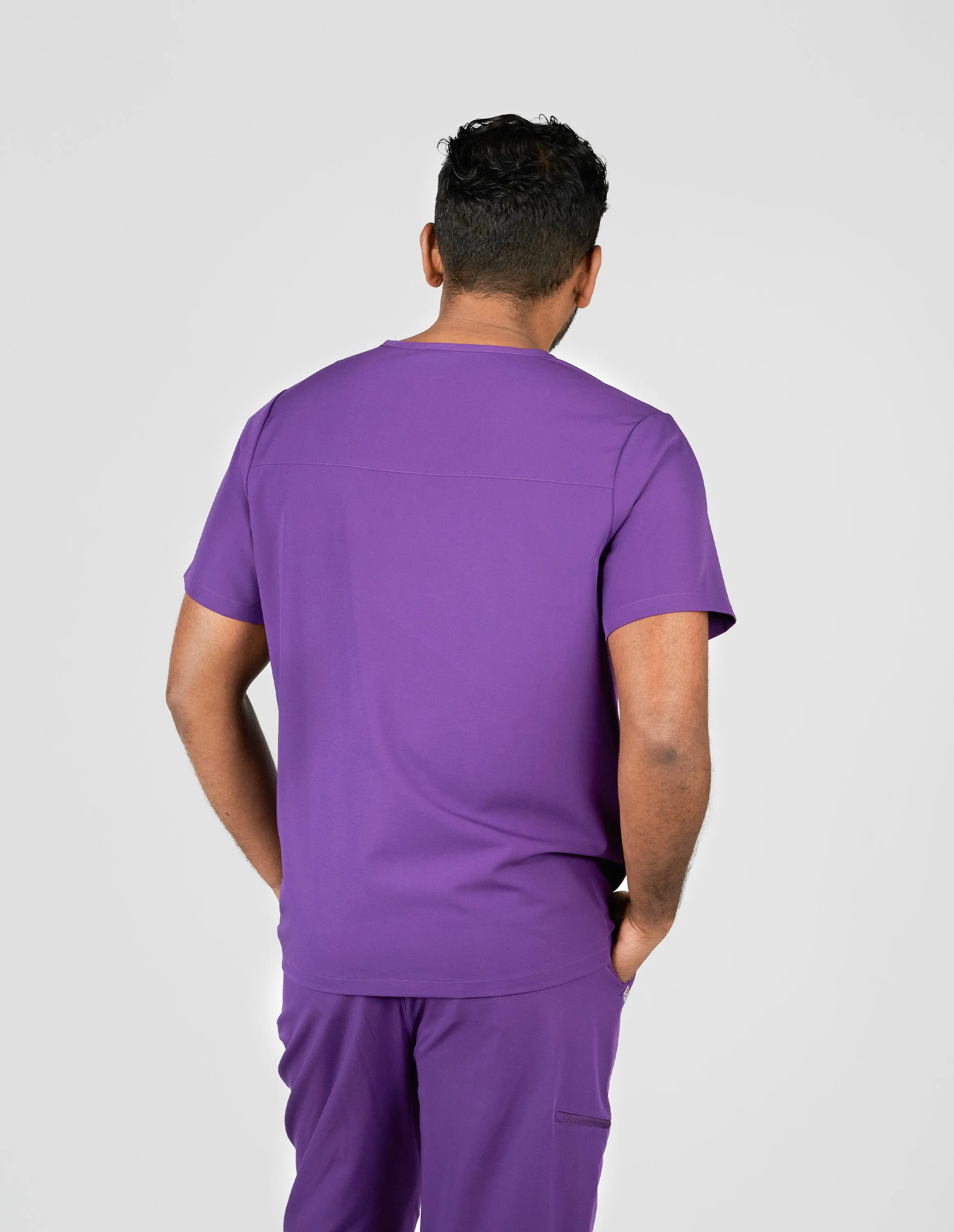 Paris One-Pocket Men's Purple Scrub Top sold by Create Amor product image thumbnail 4