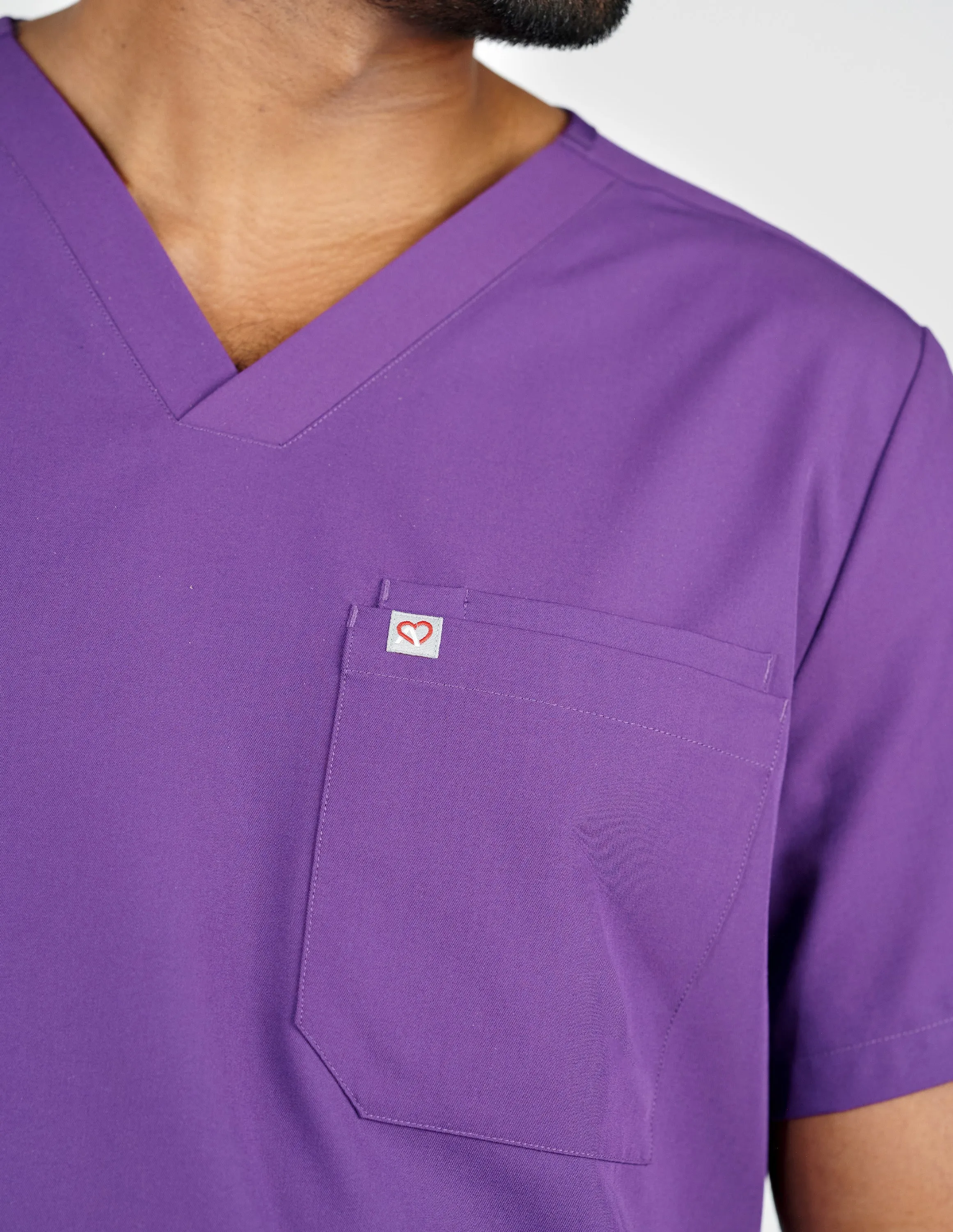 Paris One-Pocket Men's Purple Scrub Top sold by Create Amor product image thumbnail 3