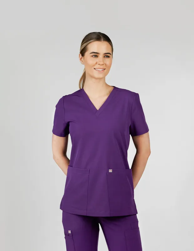 Iris Five-Pocket Women's Purple Scrub Top made by Create Amor