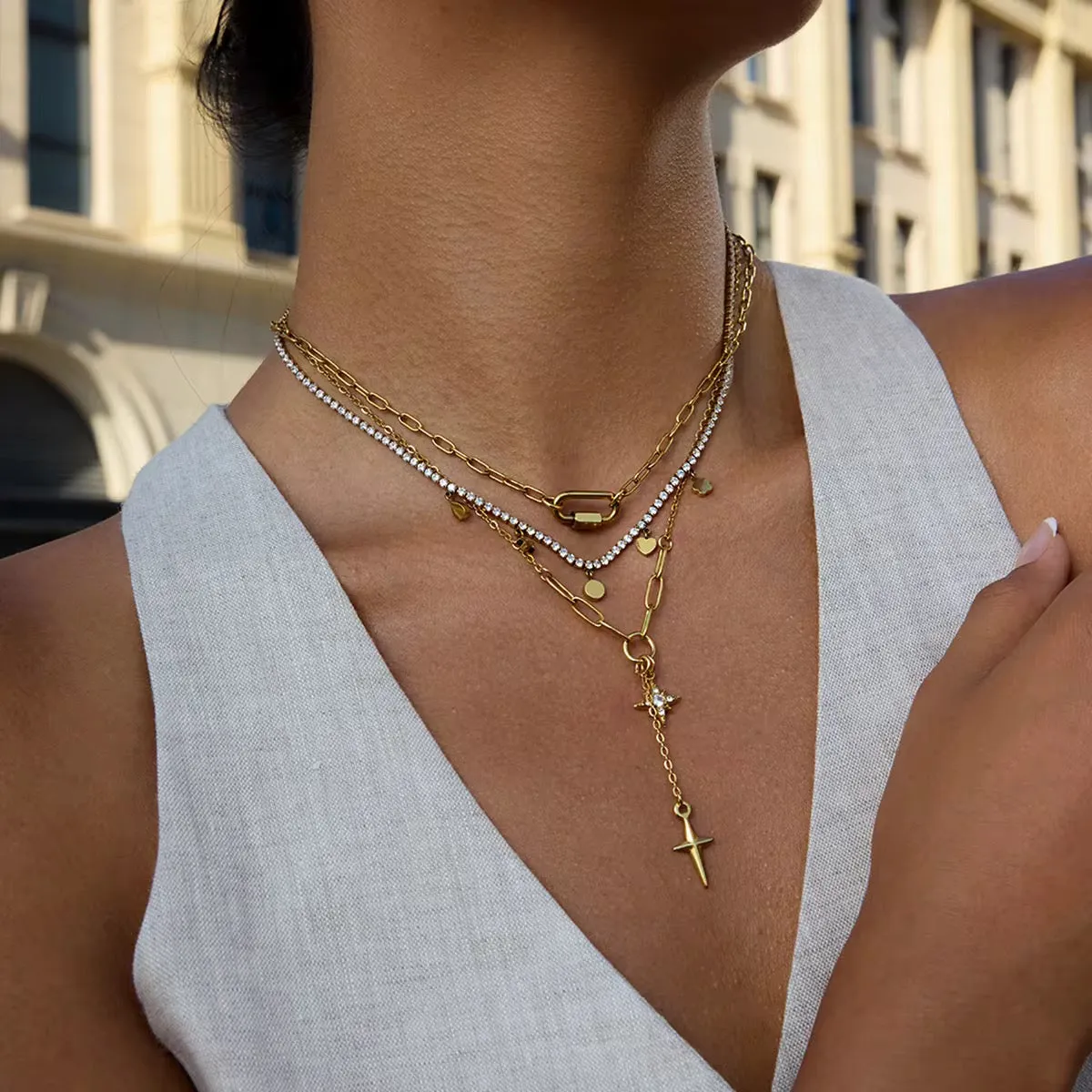 Star Cross Charm Necklace sold by Drop Jewelry Co. product image thumbnail 3