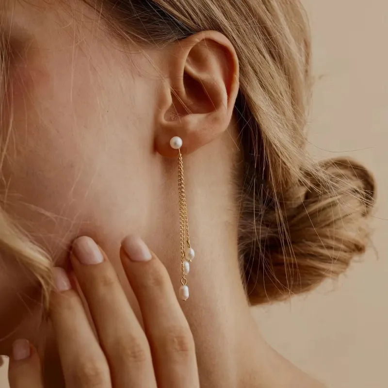 Demi Drop Pearl Stud sold by Drop Jewelry Co.