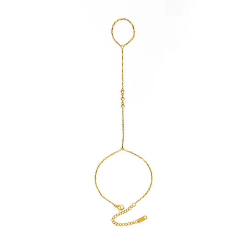 3 Stone Hand Chain sold by Drop Jewelry Co.