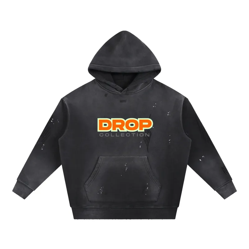 Vintage Washed Frayed Fleece Hoodie made by Drop Jewelry Co.