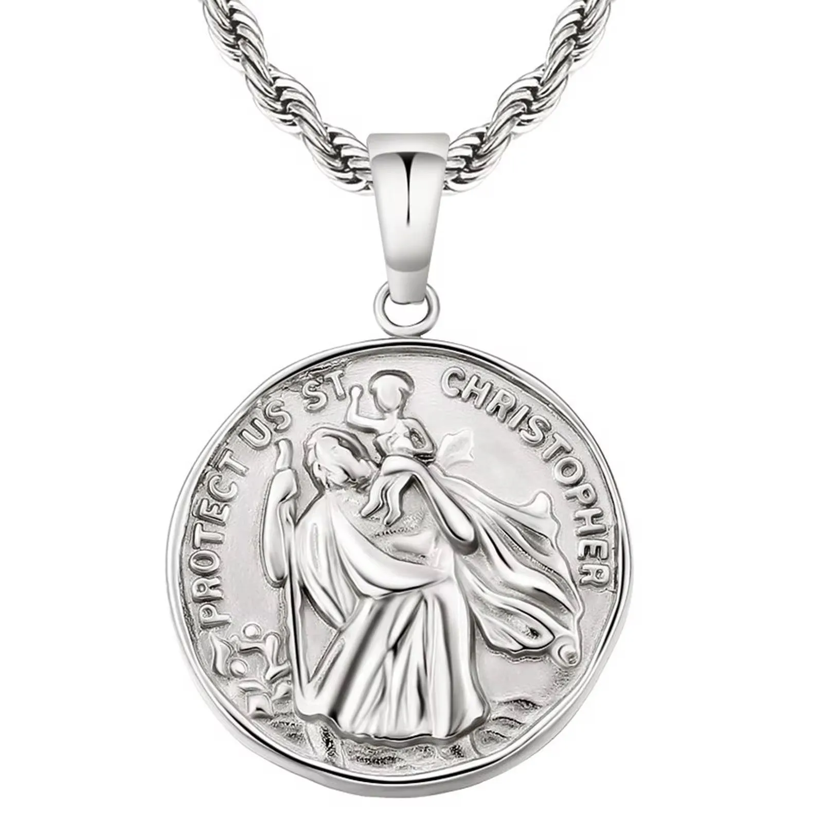 Men's St. Christopher Pendant 22" sold by Drop Jewelry Co. product image thumbnail 2