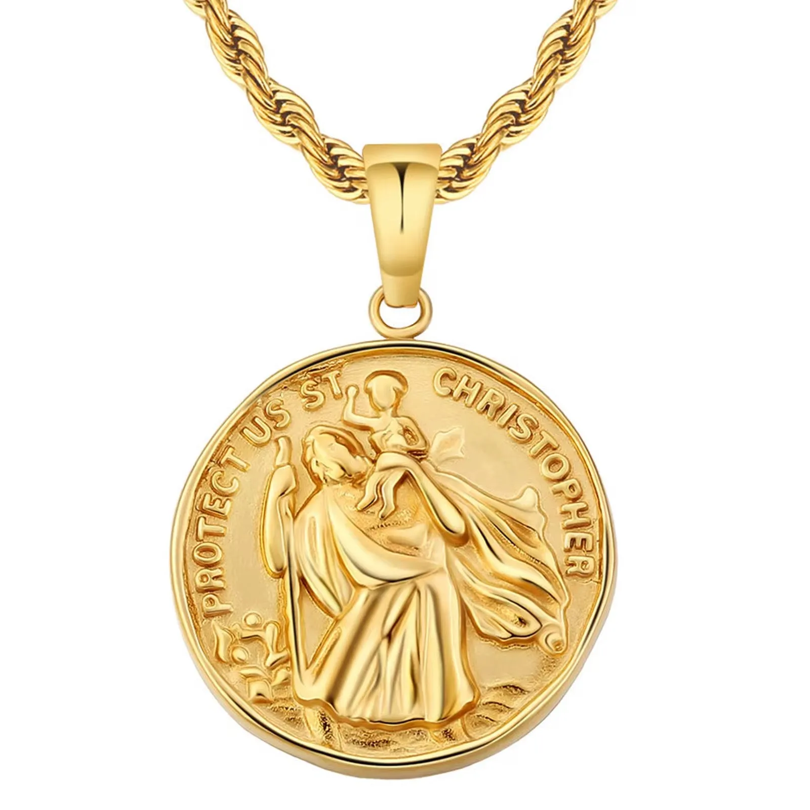 Men's St. Christopher Pendant 22" sold by Drop Jewelry Co.
