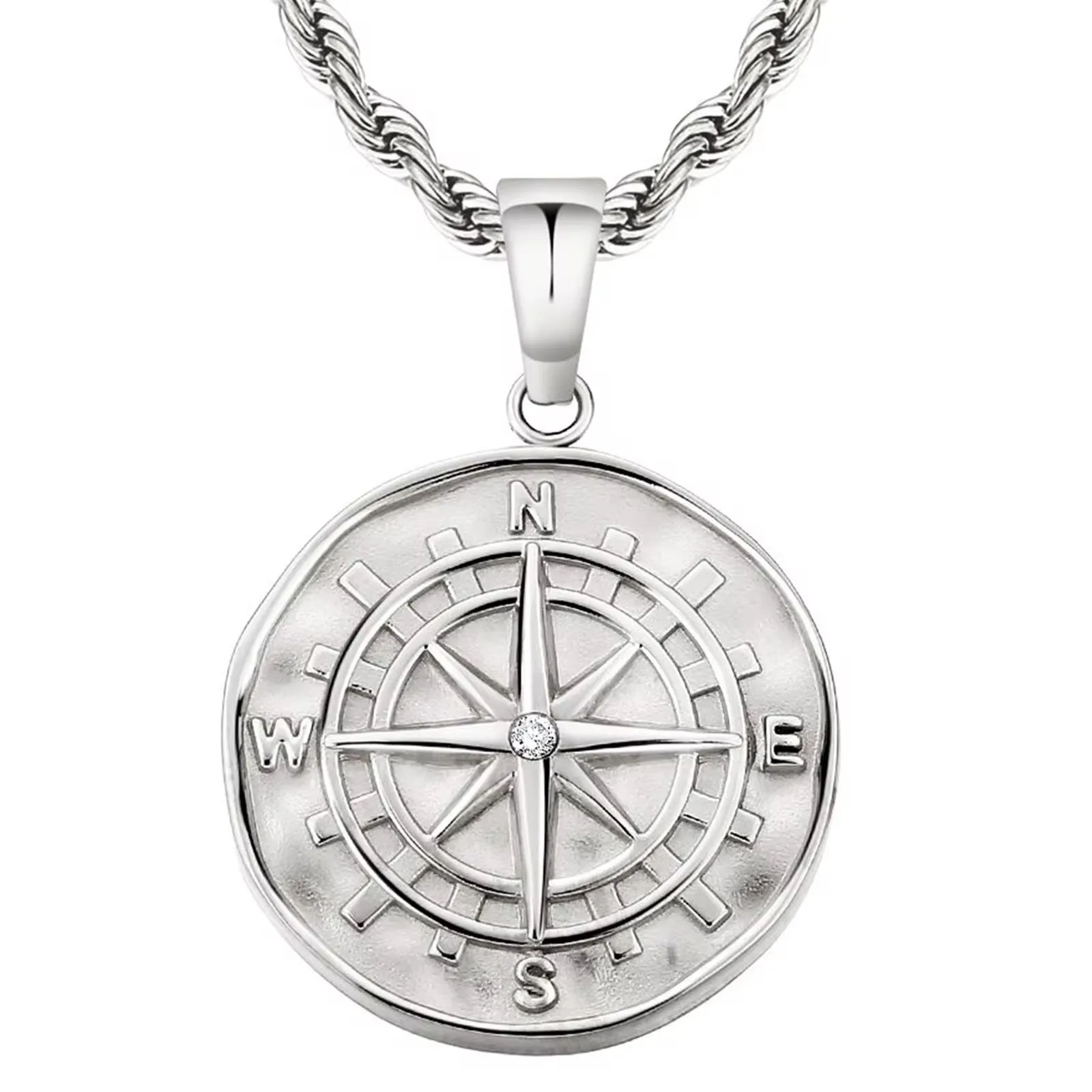 Men's Compass Pendant 22" sold by Drop Jewelry Co. product image thumbnail 2