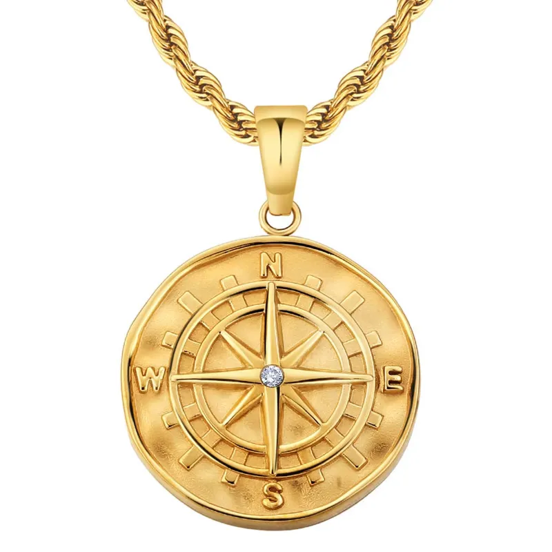 Men's Compass Pendant 22" made by Drop Jewelry Co.