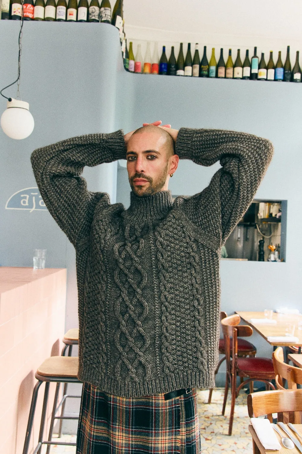 PATTI Oversize Cable Sweater in Yak Wool by Love&Dress x L'Envers - Brown sold by L’ENVERS product image thumbnail 2