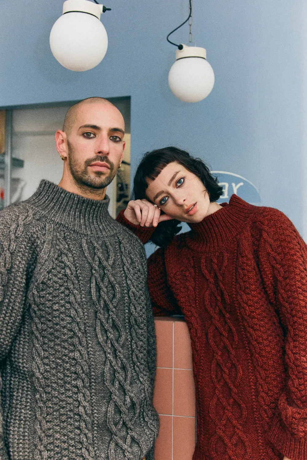 PATTI Oversize Cable Sweater in Yak Wool by Love&Dress x L'Envers - Rust Red sold by L’ENVERS product image thumbnail 5