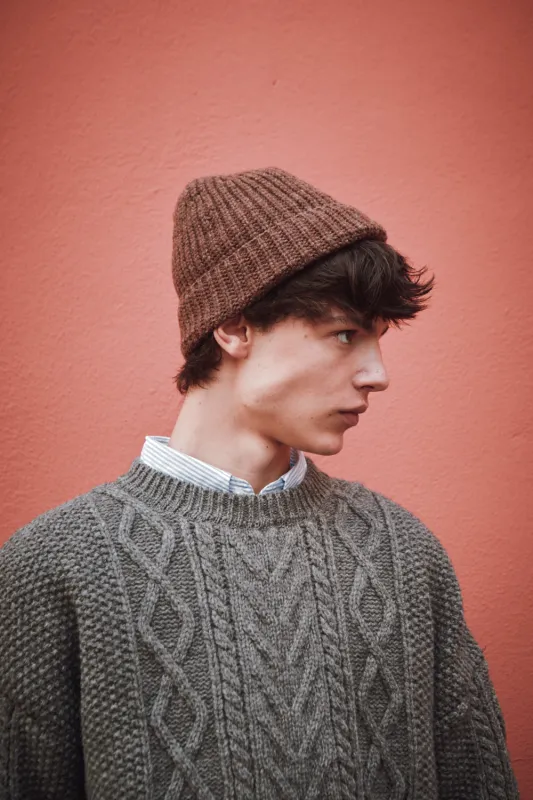 PAUL Beanie in Merino Wool - Chocolate sold by L’ENVERS
