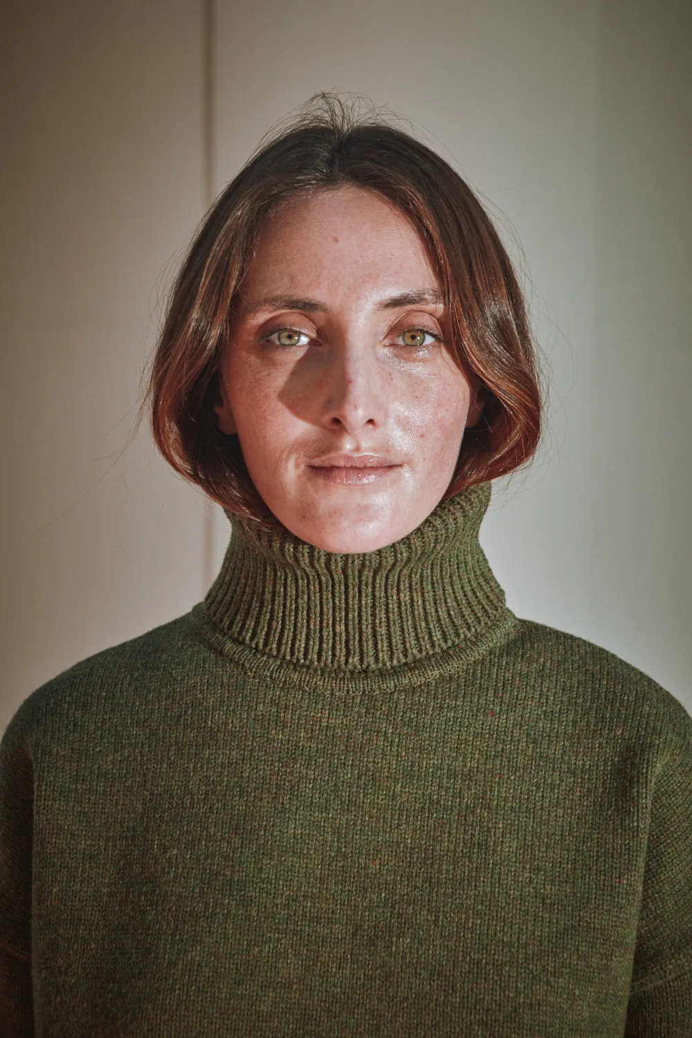 THERESE Turtleneck Sweater in Merino Wool - Olive Green sold by L’ENVERS product image thumbnail 3