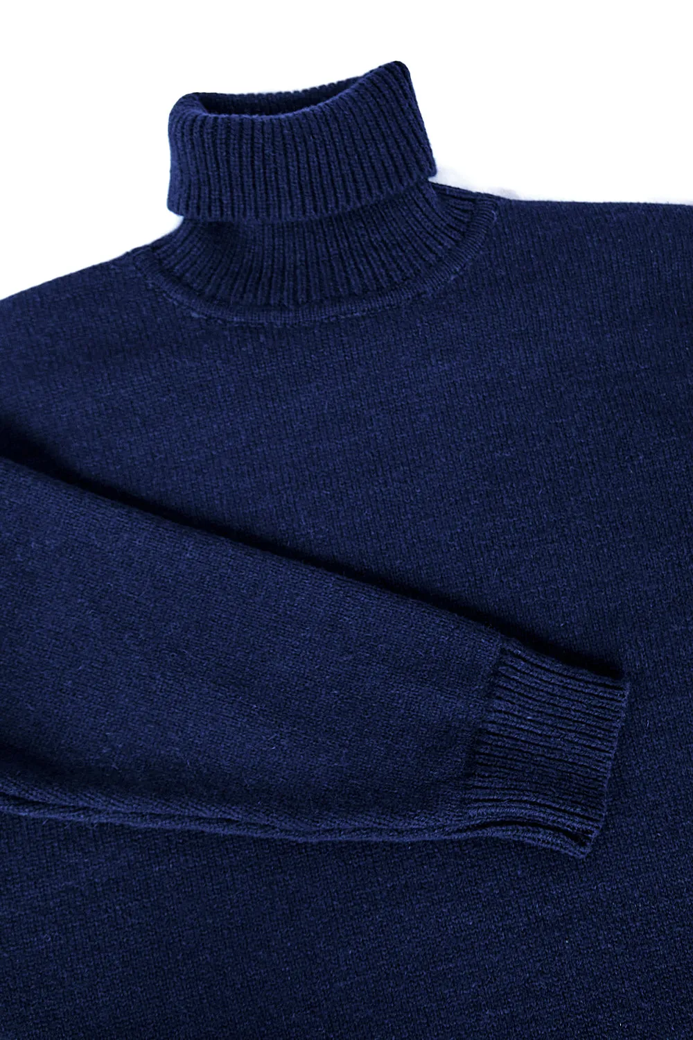 THERESE Turtleneck Sweater in Merino Wool - Navy sold by L’ENVERS product image thumbnail 5