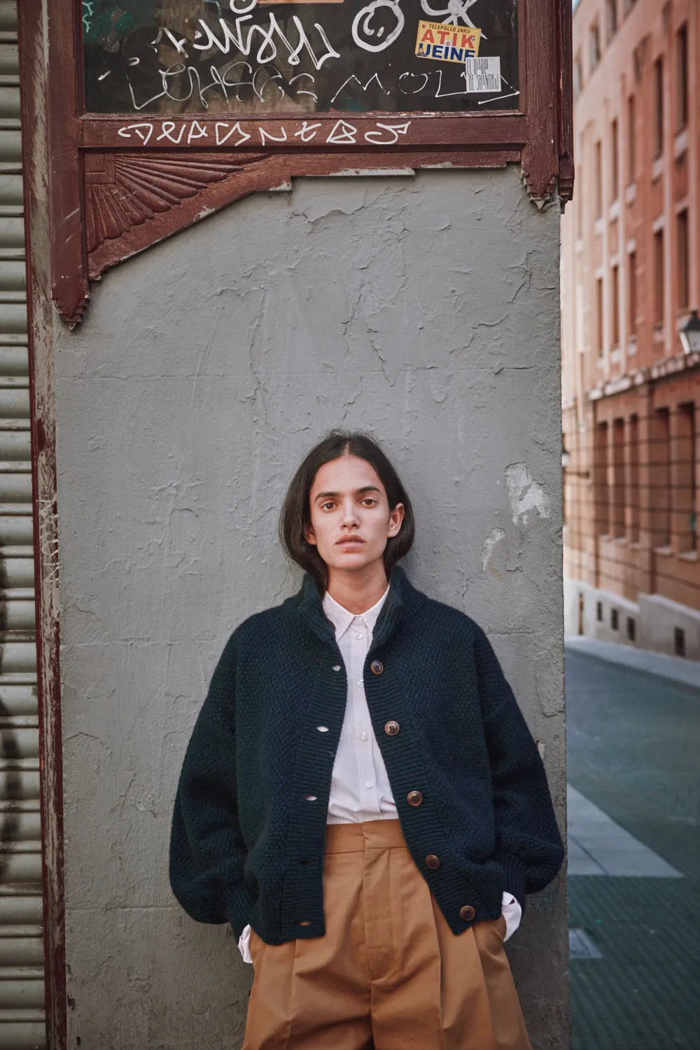 GEORGE High-Neck Cardigan Jacket in Yak-Merino Wool - Midnight Blue sold by L’ENVERS product image thumbnail 2