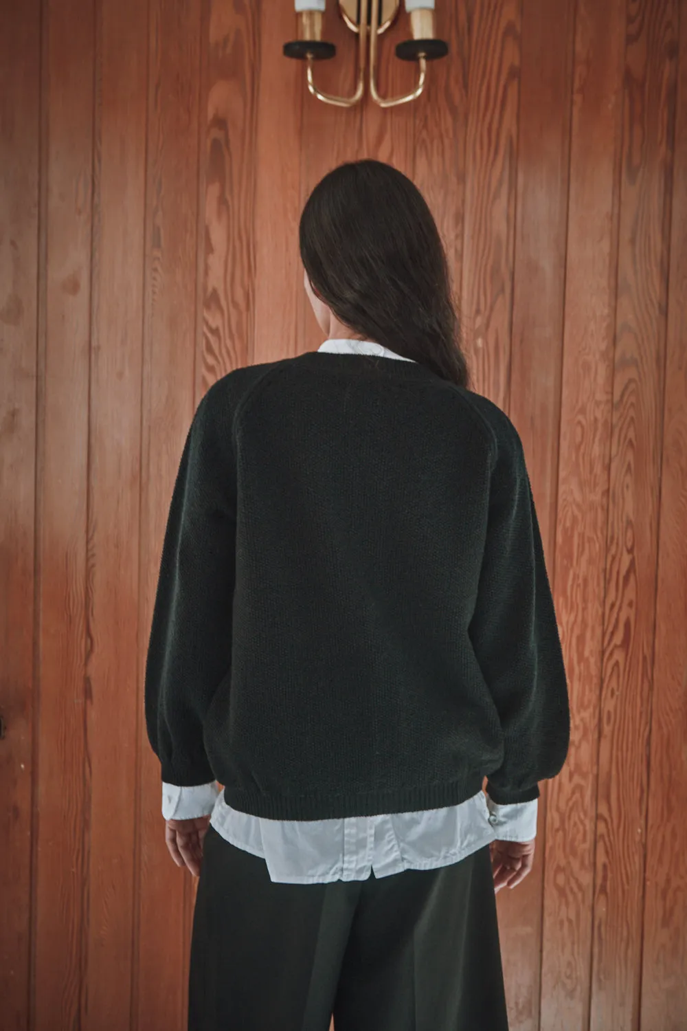 GABY Balloon-Sleeve Cardigan in Merino Wool - Black sold by L’ENVERS product image thumbnail 4