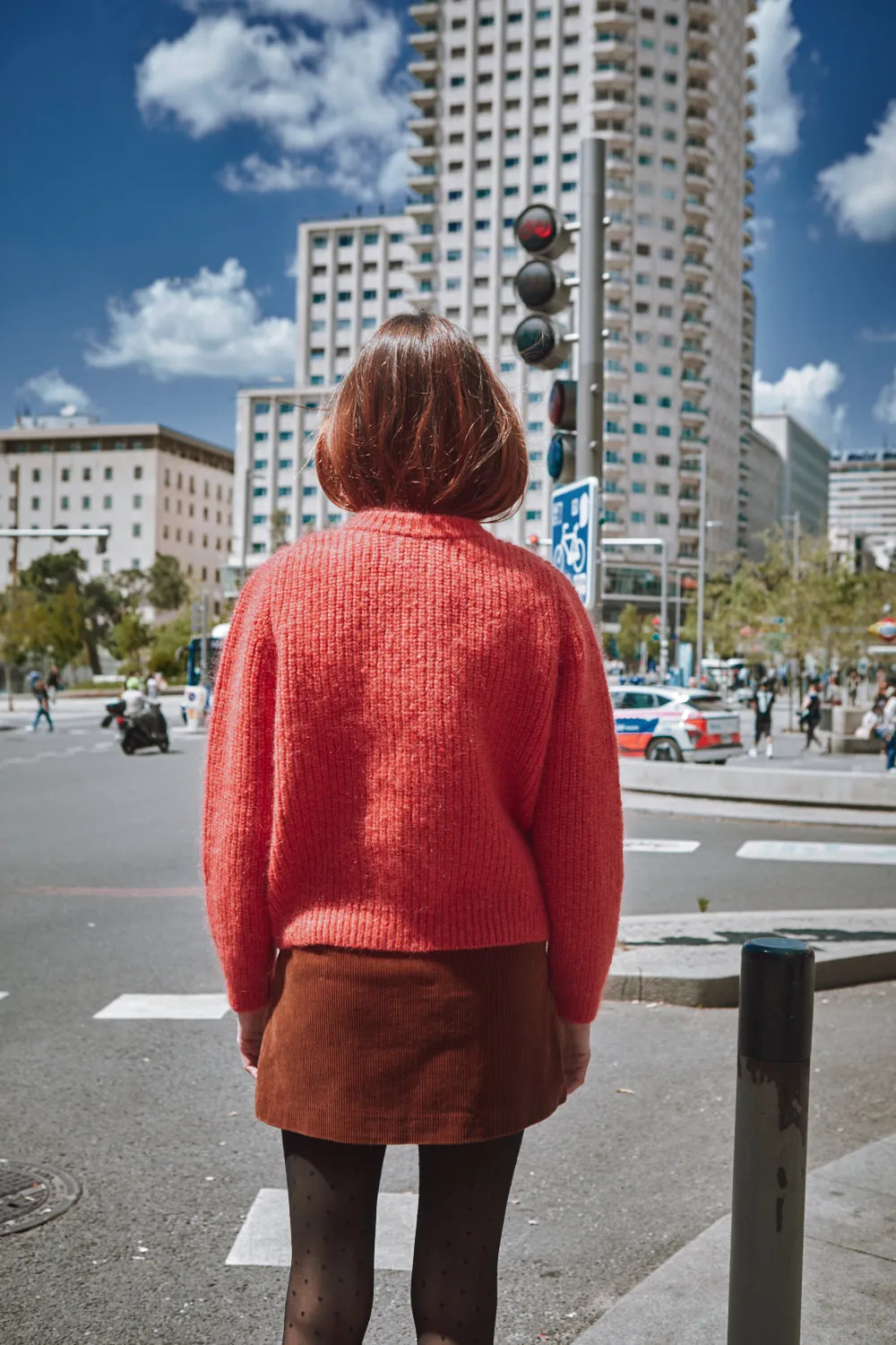 CHARLOTTE Round-Neck Cardigan in Merino-Mohair Wool - Coral sold by L’ENVERS product image thumbnail 4