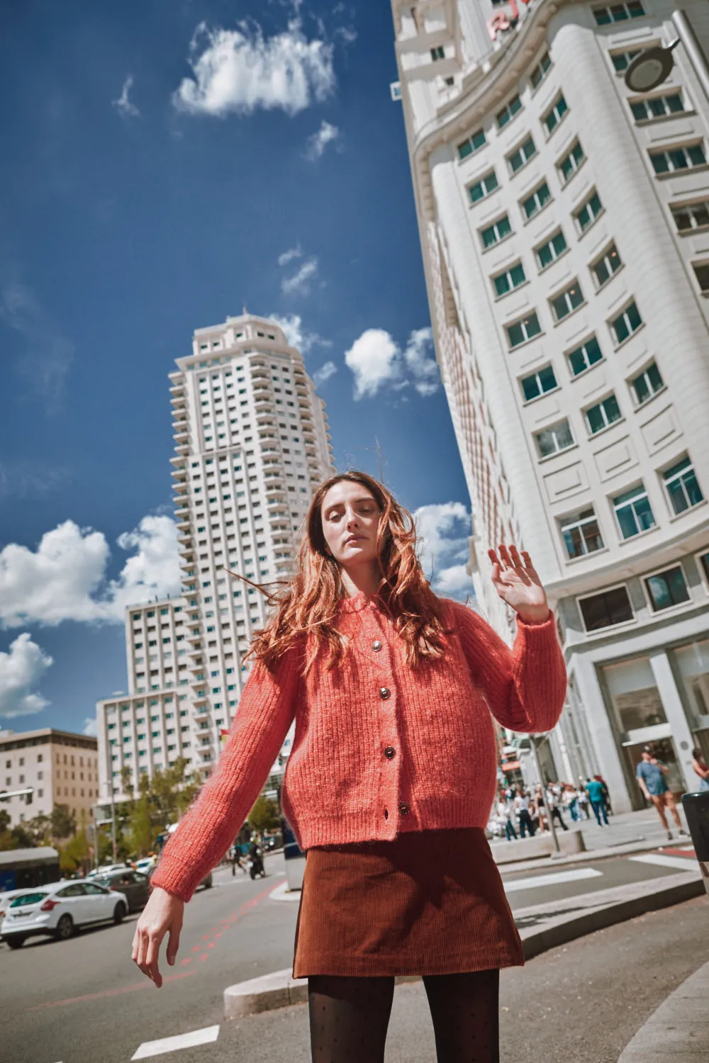 CHARLOTTE Round-Neck Cardigan in Merino-Mohair Wool - Coral sold by L’ENVERS product image thumbnail 3