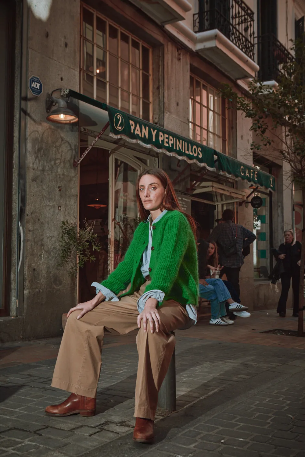 CHARLOTTE Round-Neck Cardigan in Merino-Mohair Wool - Parrot Green sold by L’ENVERS product image thumbnail 5
