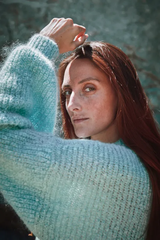 LUCIE Mohair Sweater by Marion Graux x L'Envers - Ice Blue made by L’ENVERS