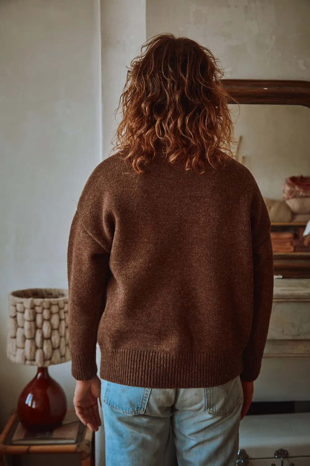 JACQUES Men Turtleneck Sweater in Merino Wool - Chocolate sold by L’ENVERS product image thumbnail 4