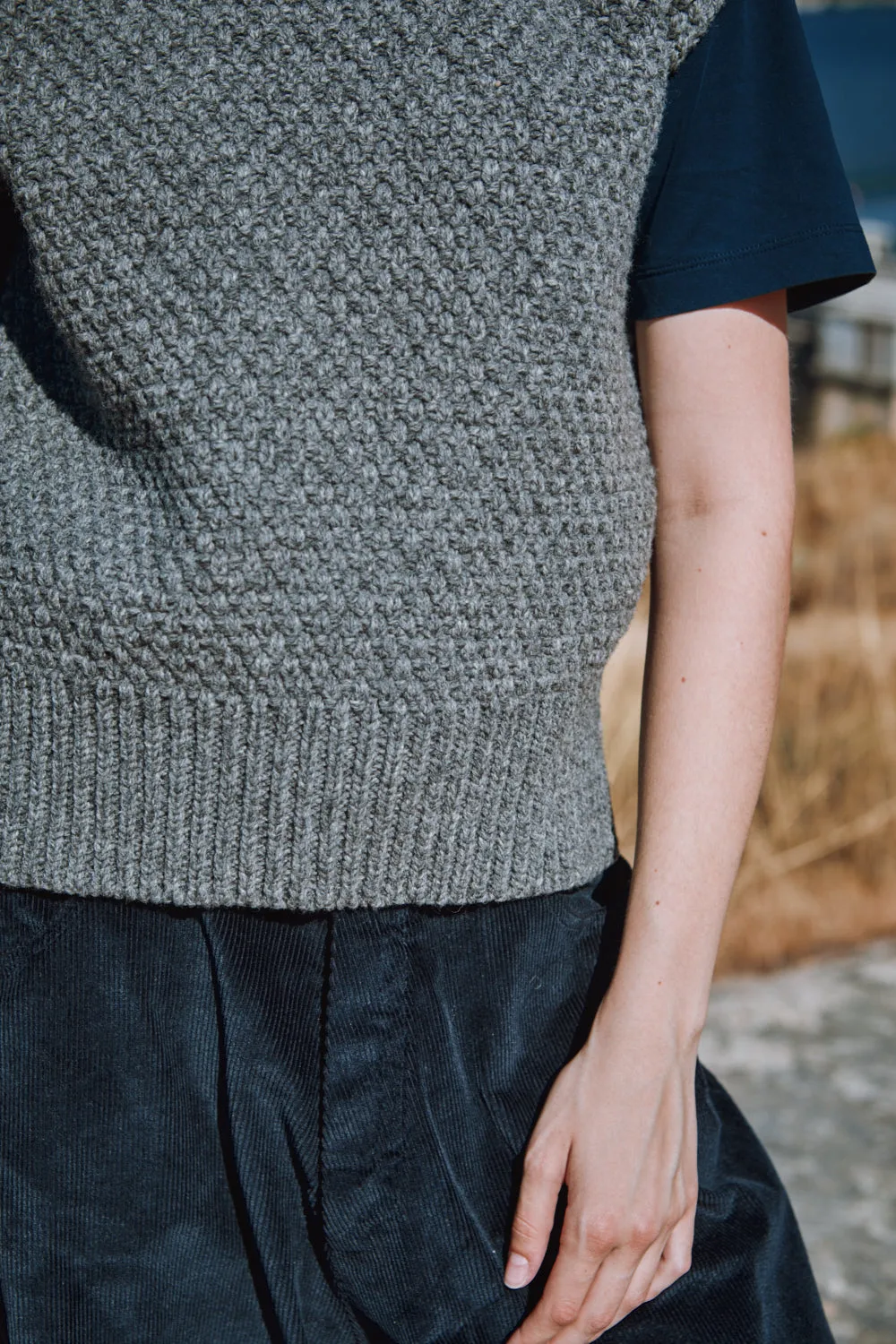 MAIA Sleeveless Sweater in Merino Wool - Ash Grey sold by L’ENVERS product image thumbnail 3