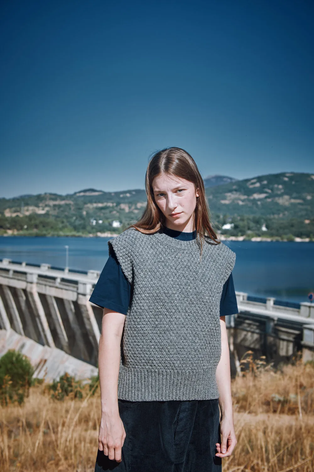 MAIA Sleeveless Sweater in Merino Wool - Ash Grey sold by L’ENVERS