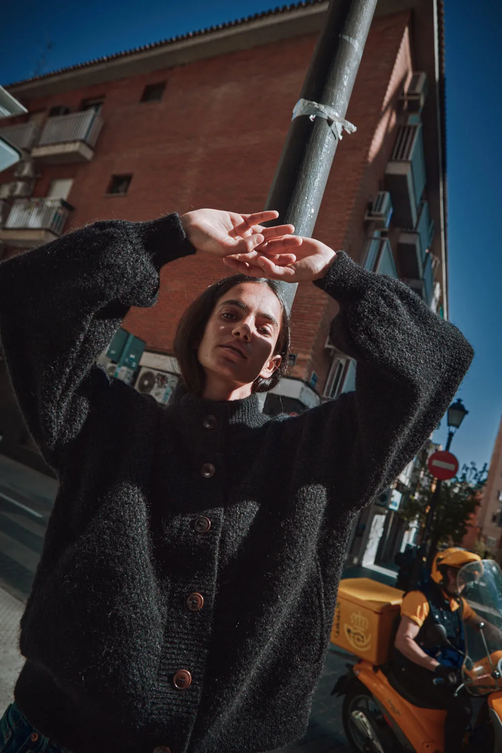 GEORGE High-Neck Cardigan Jacket in Merino-Mohair Wool - Black sold by L’ENVERS product image thumbnail 5