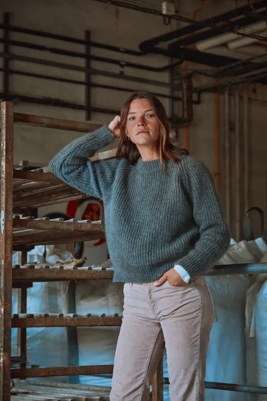 AGNÈS Raglan Sweater in Merino-Mohair Wool - Ash Grey sold by L’ENVERS