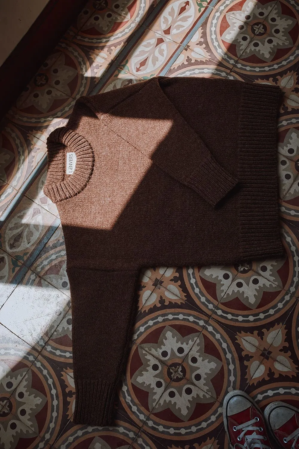 STEPHANIE Oversize Sweater in Merino Wool - Chocolate sold by L’ENVERS product image thumbnail 5