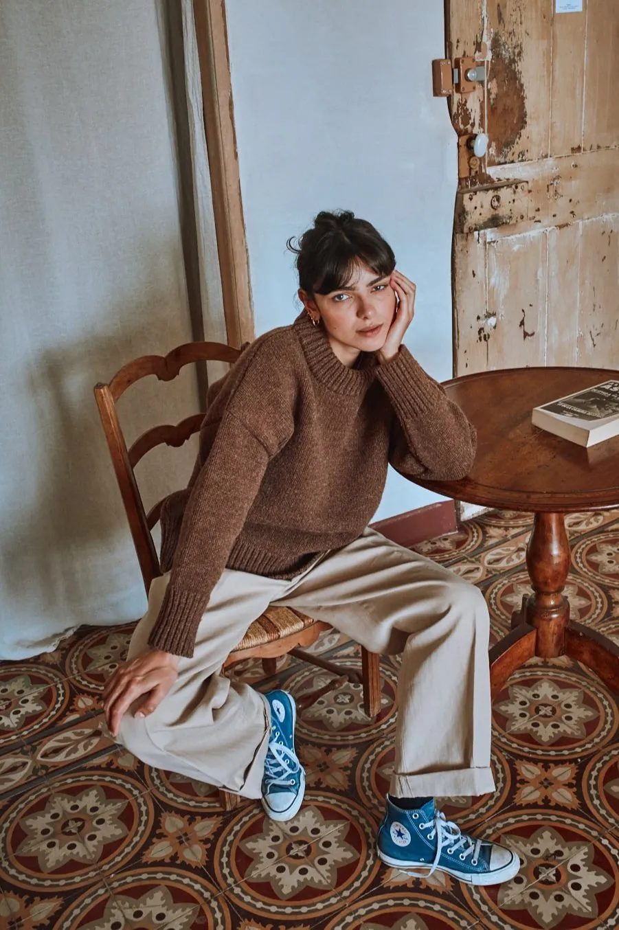STEPHANIE Oversize Sweater in Merino Wool - Chocolate sold by L’ENVERS product image thumbnail 3