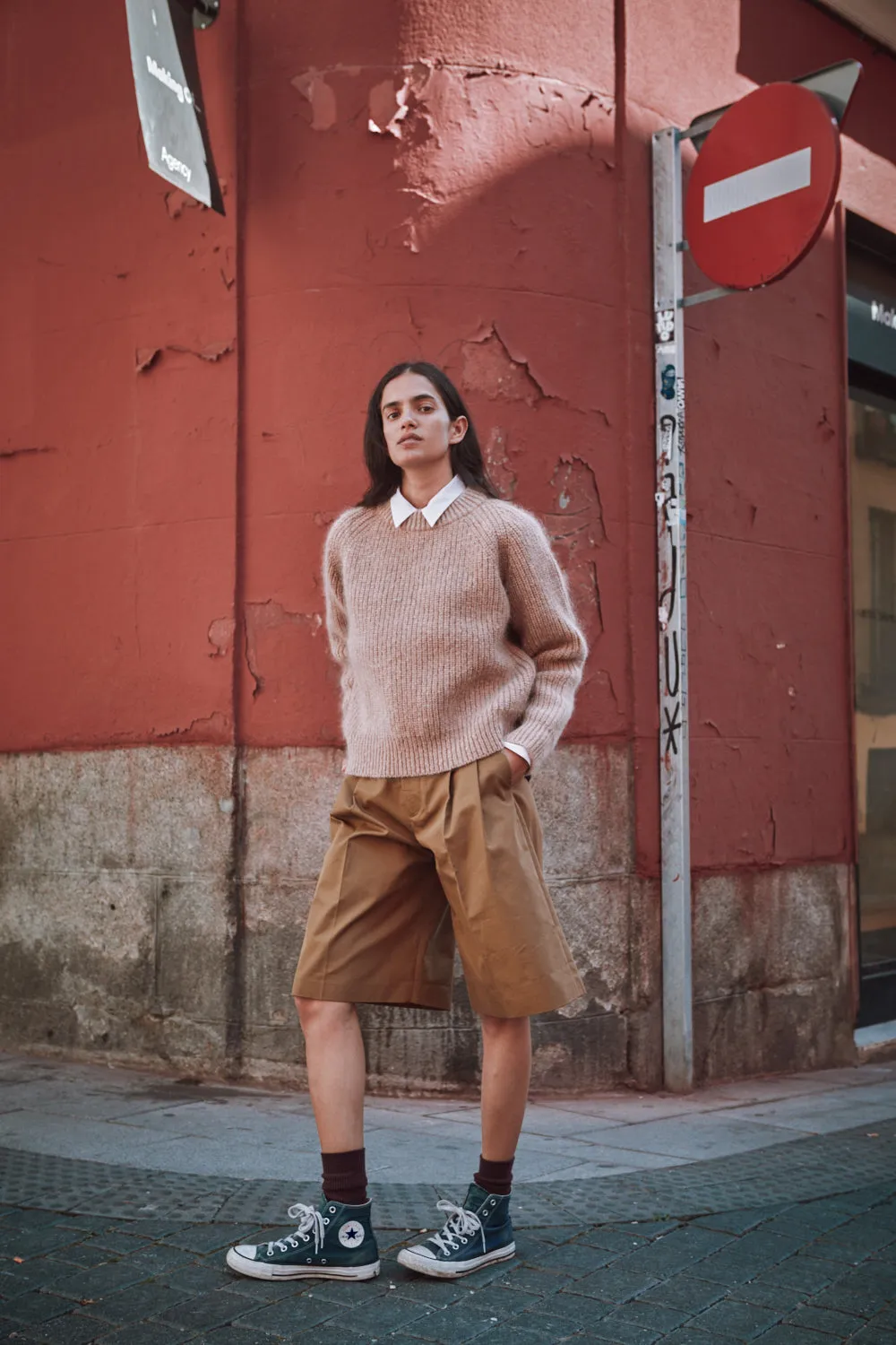 AGNÈS Raglan Sweater in Merino-Mohair Wool - Light Pink sold by L’ENVERS product image thumbnail 3