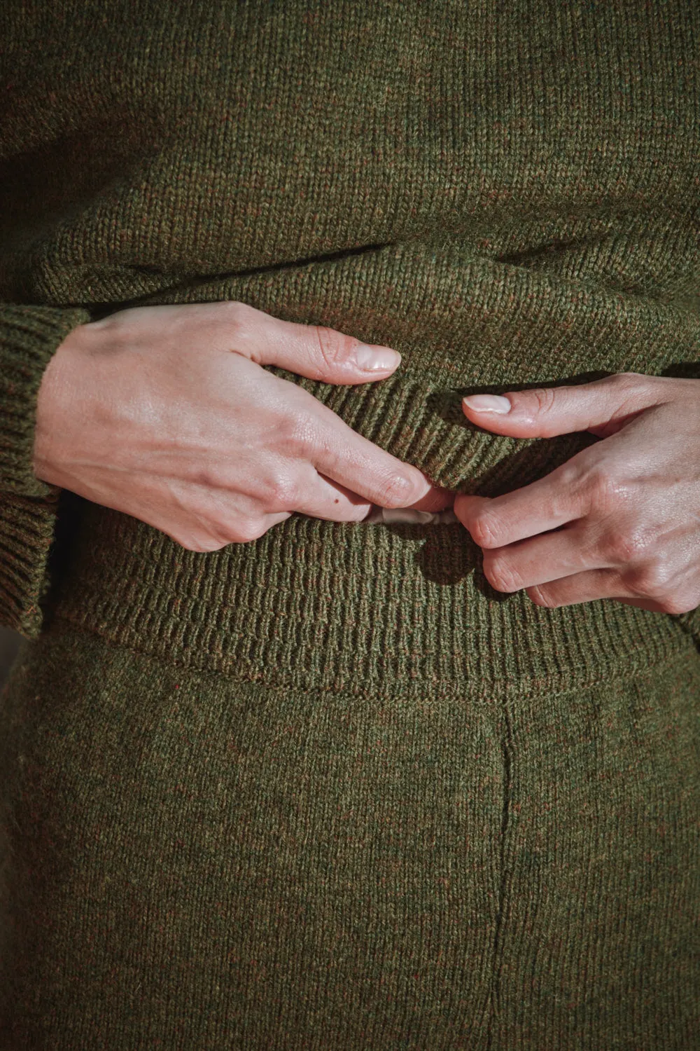 HELENE Knit Pants in Merino Wool - Olive Green sold by L’ENVERS product image thumbnail 5