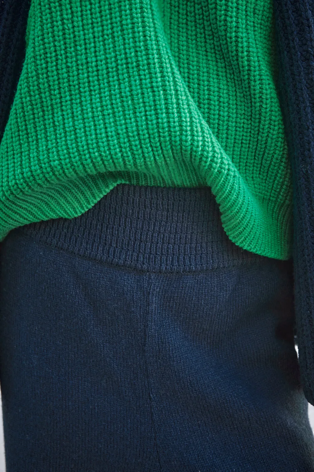 HELENE Knit Pants in Merino Wool - Navy sold by L’ENVERS product image thumbnail 2