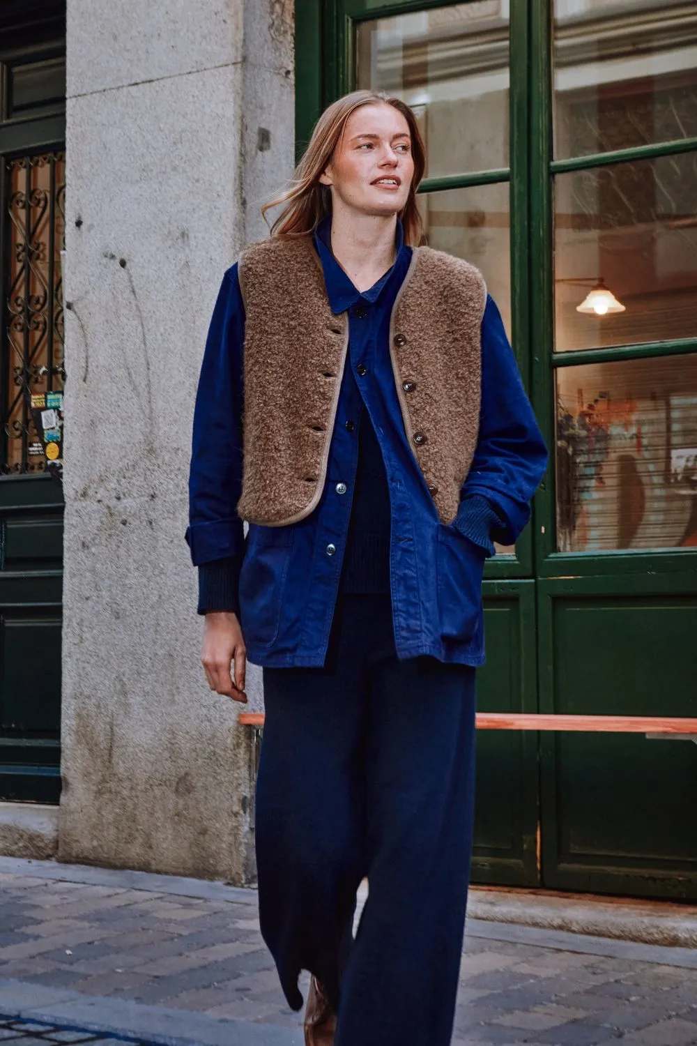 LUCE Shepherd's Vest in Curly Alpaca - Marron Glacé sold by L’ENVERS product image thumbnail 5