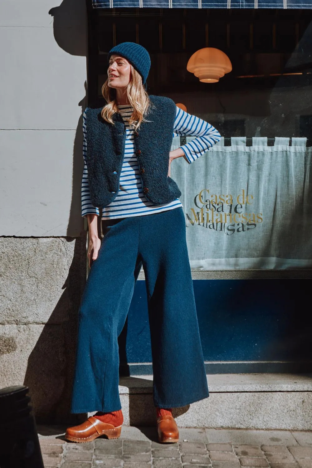 LUCE Shepherd's Vest in Curly Alpaca - Navy sold by L’ENVERS product image thumbnail 2