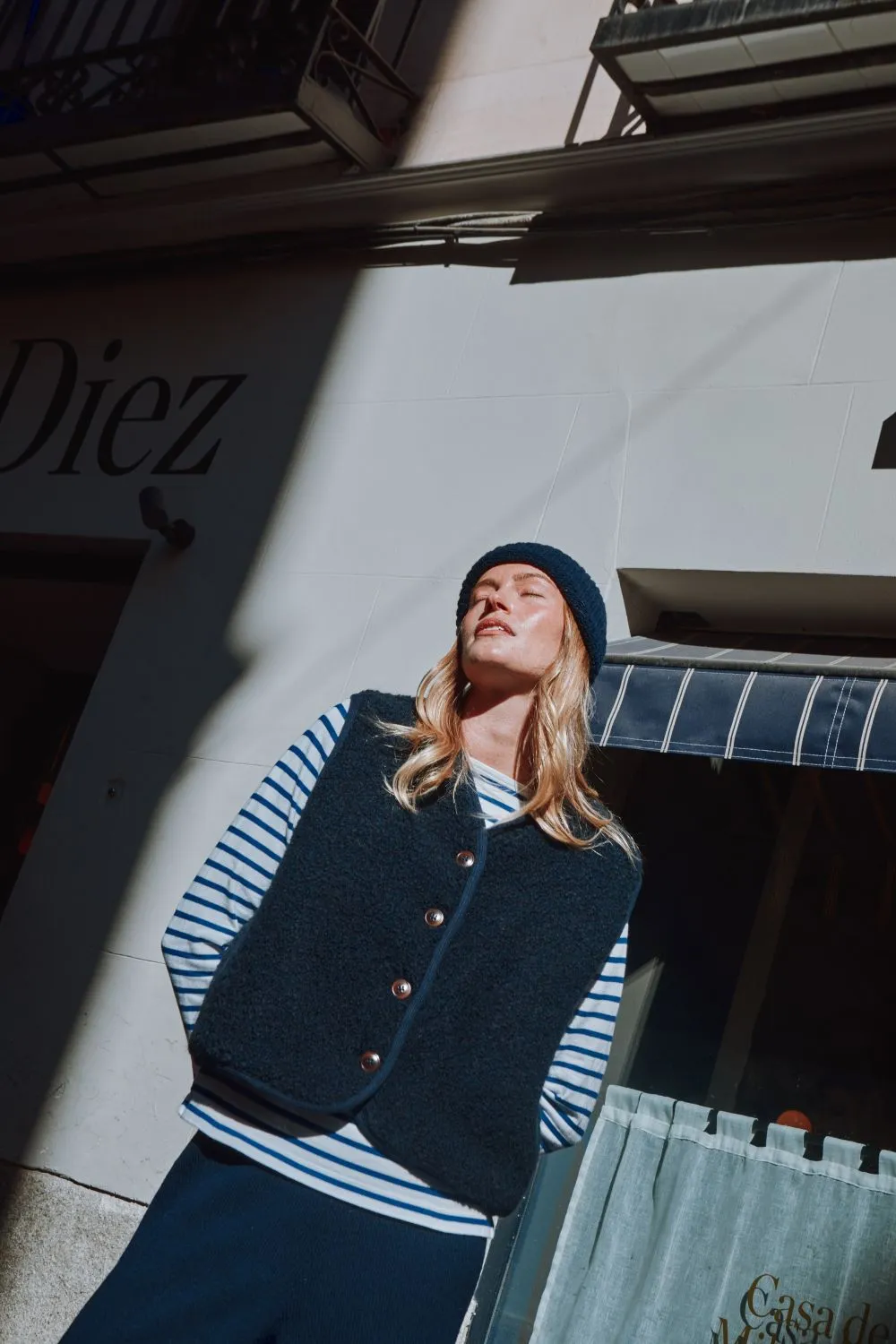 LUCE Shepherd's Vest in Curly Alpaca - Navy sold by L’ENVERS product image thumbnail 3