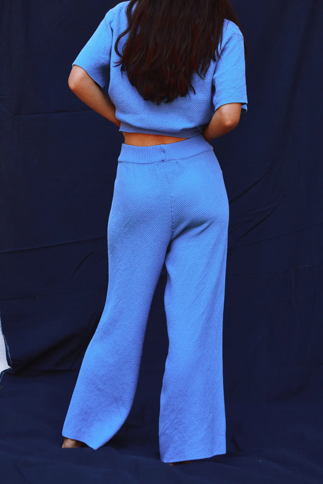 LOUISA Cropped Pants in Organic Cotton - Cyan Blue sold by L’ENVERS product image thumbnail 3