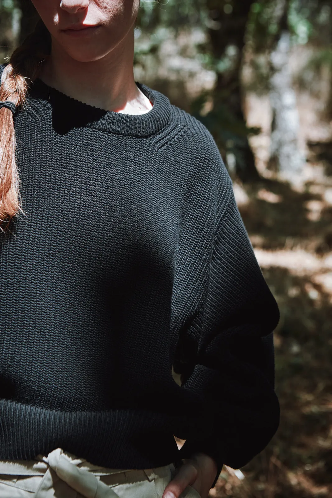 CLEMENTINE Batwing Sweater in Organic Cotton - Black sold by L’ENVERS product image thumbnail 2