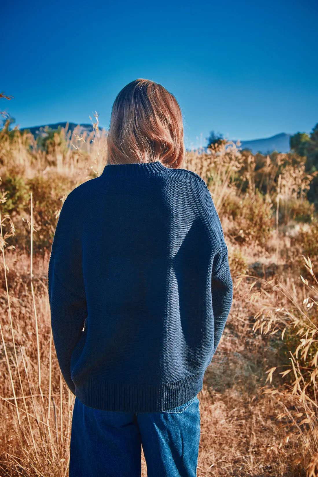 ESTELLE Teddy Jacket in Organic Cotton - Navy sold by L’ENVERS product image thumbnail 4