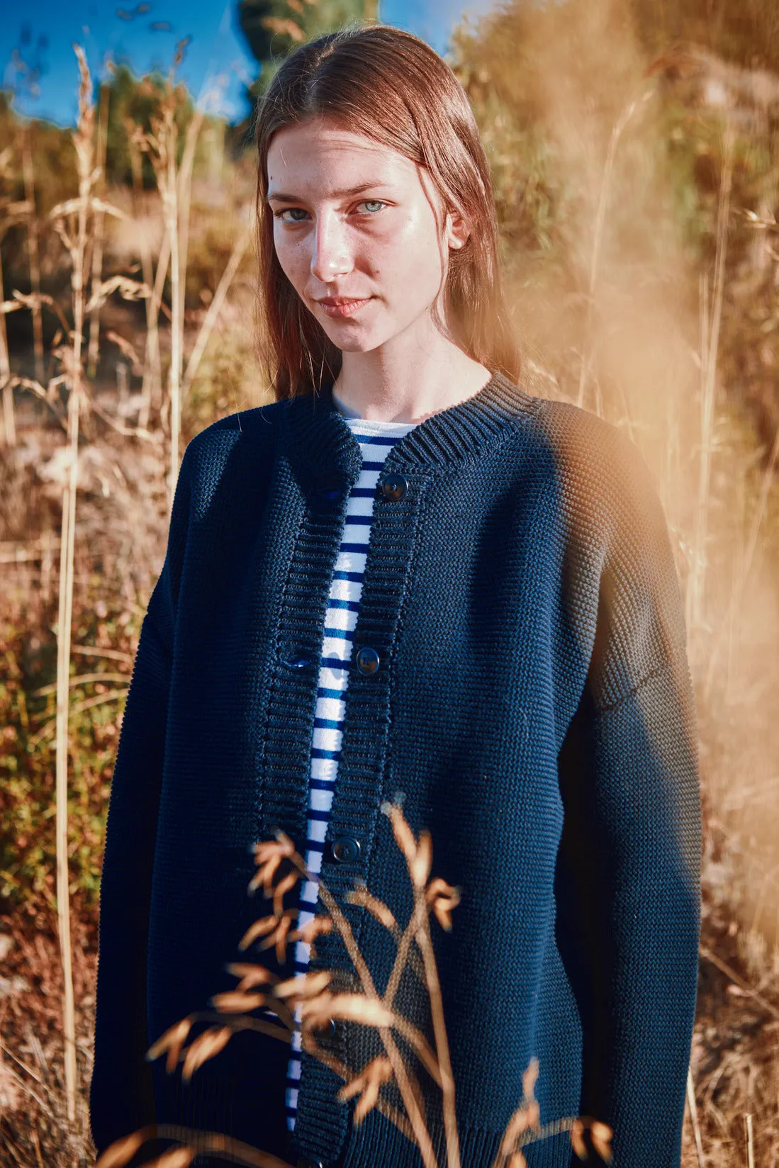 ESTELLE Teddy Jacket in Organic Cotton - Navy sold by L’ENVERS product image thumbnail 3