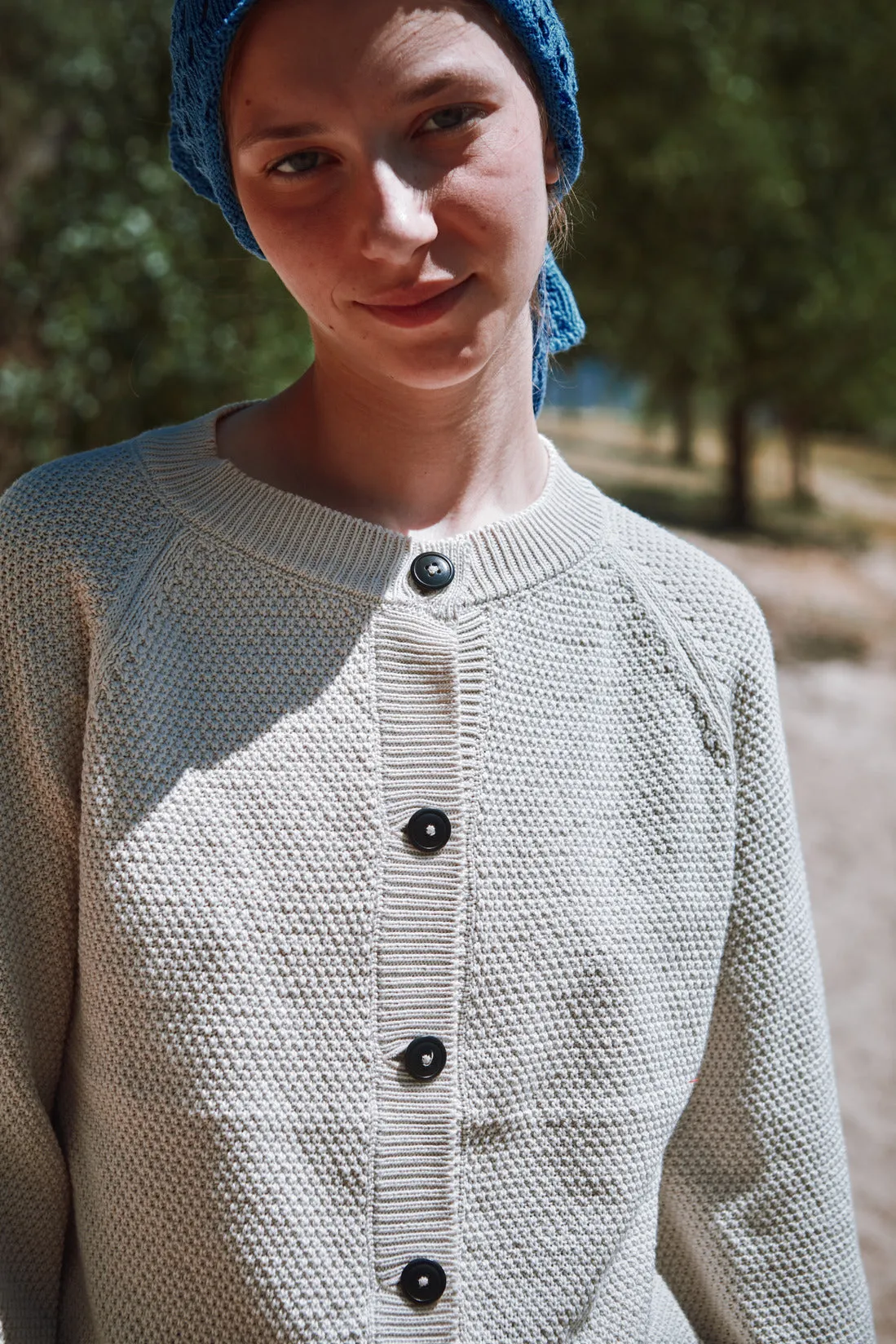 GABY Balloon-Sleeve Cardigan in Organic Cotton - Off-white sold by L’ENVERS product image thumbnail 2